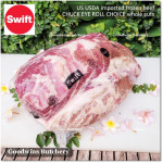 Beef CHUCK EYE ROLL US USDA CHOICE brand SWIFT frozen whole cuts +/- 11kg (price/kg) PREORDER 2-3 days notice